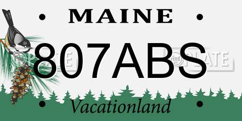 807ABS Maine License Plate