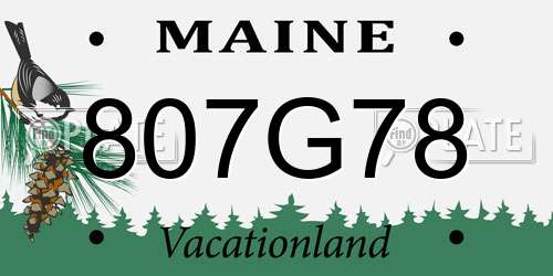 807G78 Maine License Plate