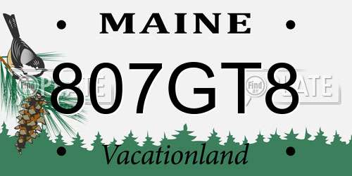 807GT8 Maine License Plate