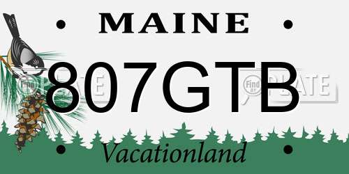 807GTB Maine License Plate