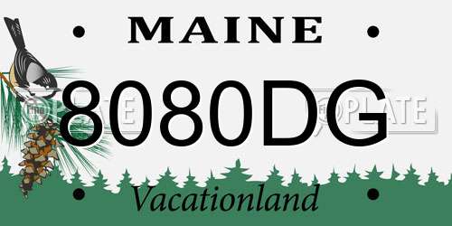 8080DG Maine License Plate