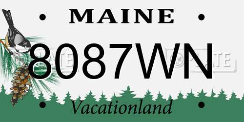 8087WN Maine License Plate