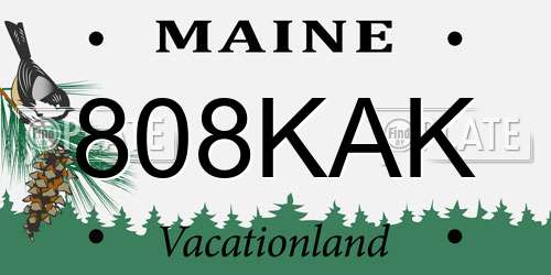 808KAK Maine License Plate