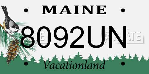 8092UN Maine License Plate