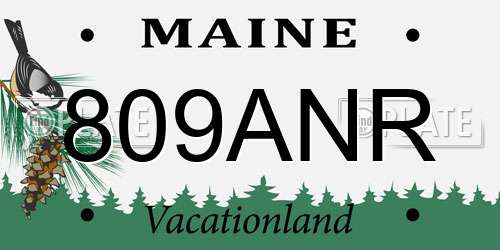 809ANR Maine License Plate