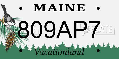 809AP7 Maine License Plate