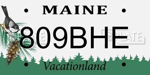 809BHE Maine License Plate