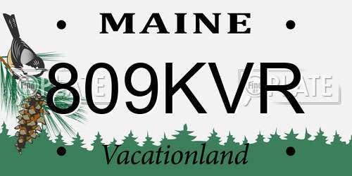 809KVR Maine License Plate