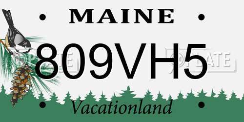 809VH5 Maine License Plate