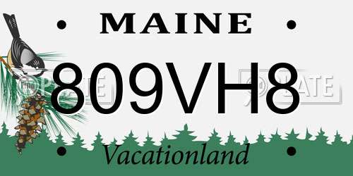 809VH8 Maine License Plate