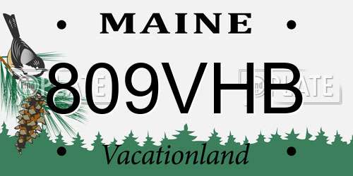 809VHB Maine License Plate