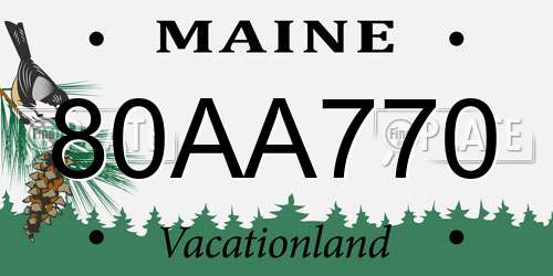 80AA770 Maine License Plate