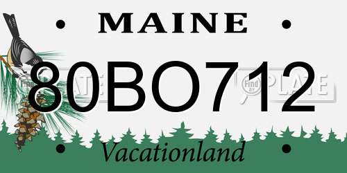 80BO712 Maine License Plate