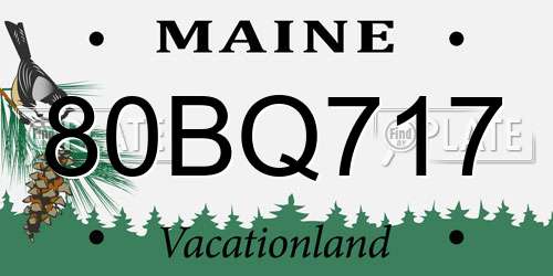 80BQ717 Maine License Plate