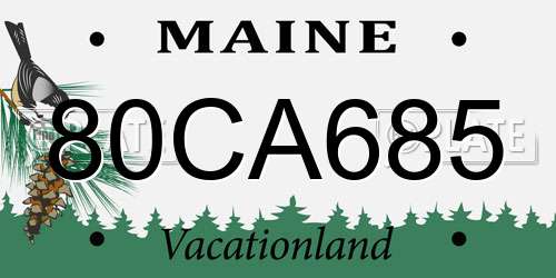 80CA685 Maine License Plate