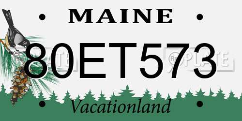 80ET573 Maine License Plate