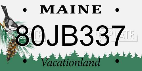 80JB337 Maine License Plate
