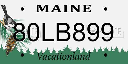 80LB899 Maine License Plate