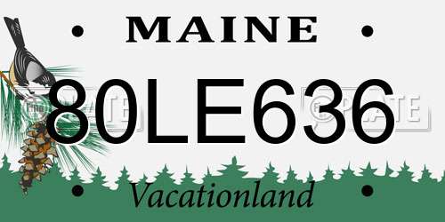 80LE636 Maine License Plate