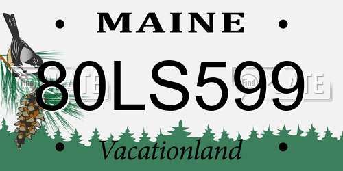 80LS599 Maine License Plate