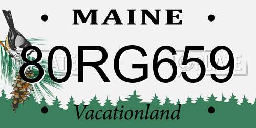 80RG659 Maine License Plate