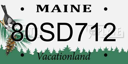 80SD712 Maine License Plate