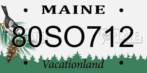80SO712 Maine License Plate
