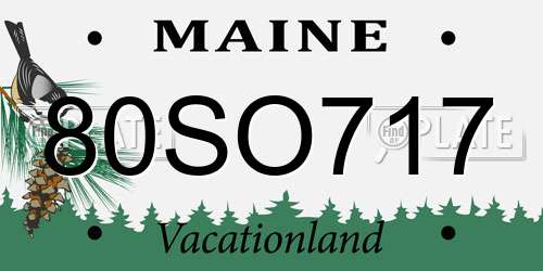 80SO717 Maine License Plate