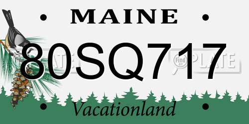80SQ717 Maine License Plate