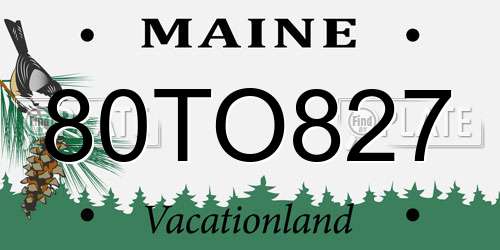 80TO827 Maine License Plate