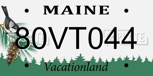 80VT044 Maine License Plate