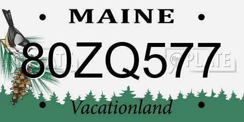 80ZQ577 Maine License Plate