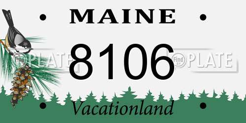 8106 Maine License Plate