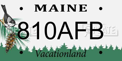 810AFB Maine License Plate