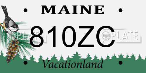 810ZC Maine License Plate
