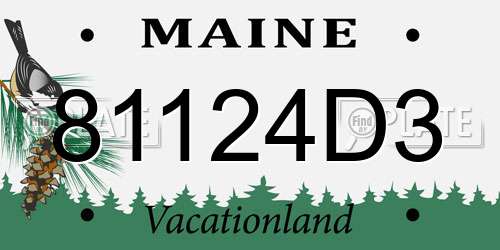 81124D3 Maine License Plate