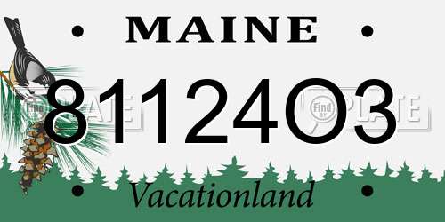 81124O3 Maine License Plate