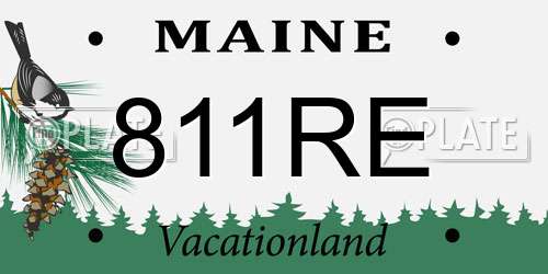 811RE Maine License Plate
