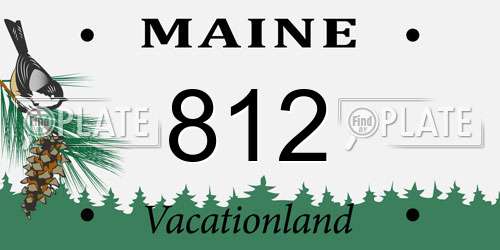 812 Maine License Plate