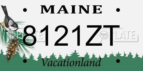 8121ZT Maine License Plate