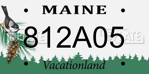 812A05 Maine License Plate