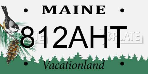 812AHT Maine License Plate