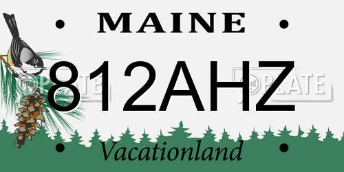 812AHZ Maine License Plate