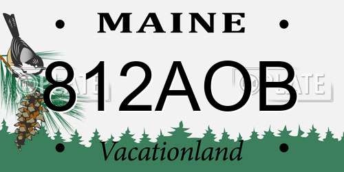 812AOB Maine License Plate