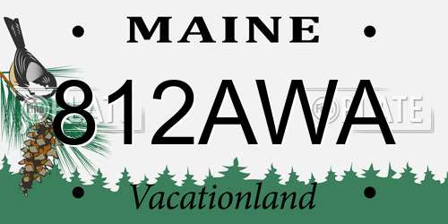 812AWA Maine License Plate