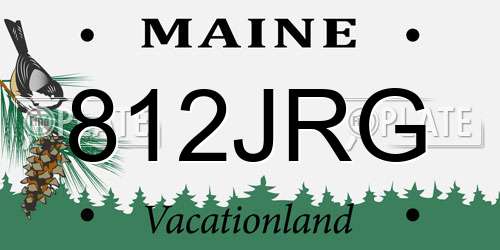812JRG Maine License Plate