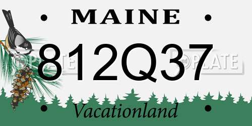 812Q37 Maine License Plate