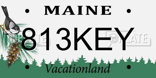 813KEY Maine License Plate