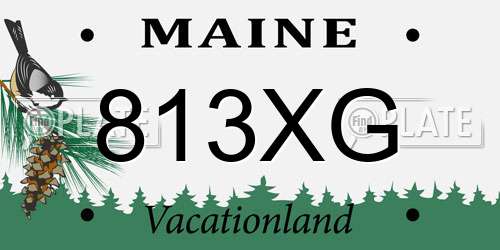 813XG Maine License Plate