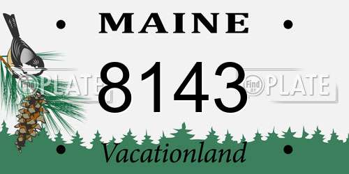 8143 Maine License Plate